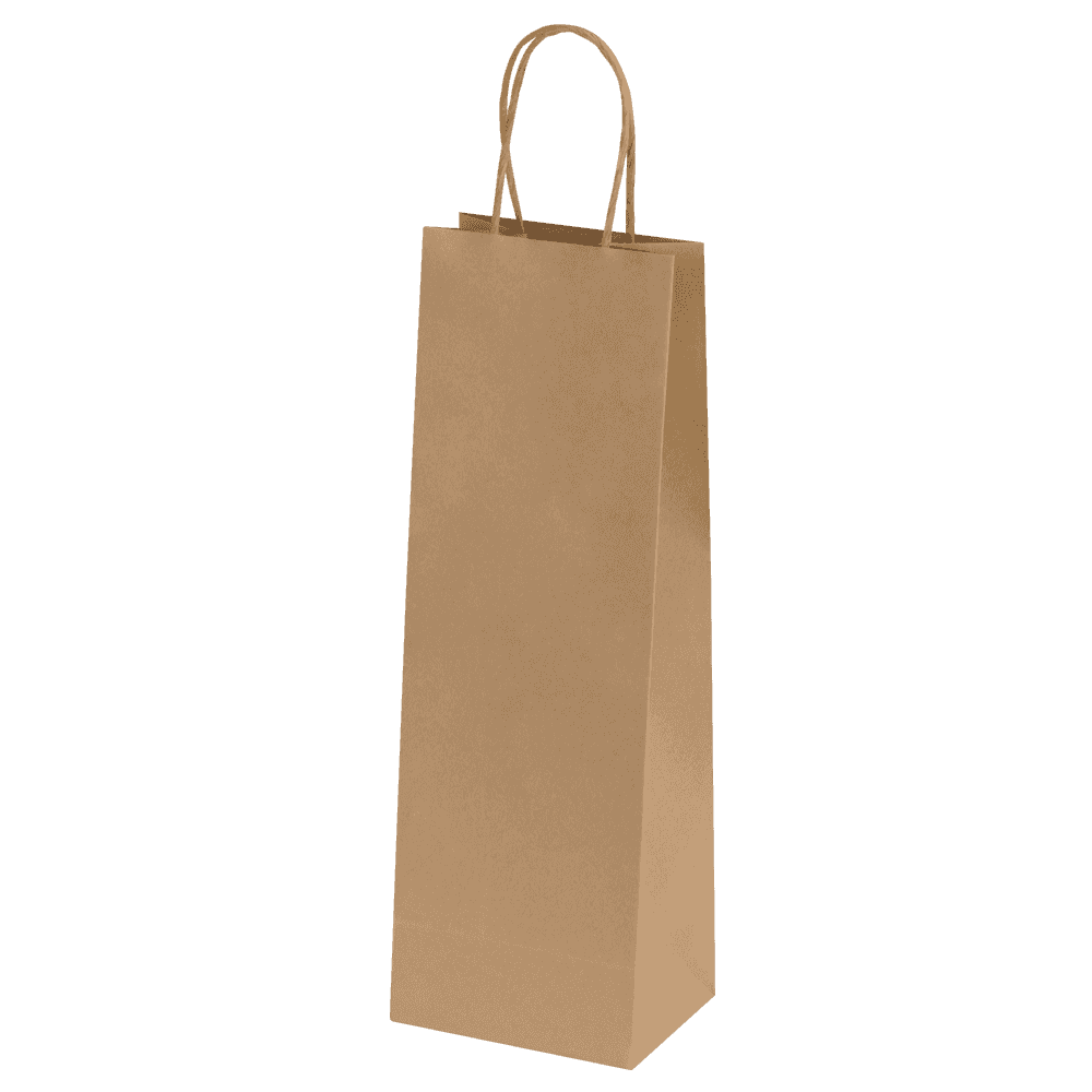 Bags - Ashdown Bottle Paper Gift Bag with Twisted Handles - Kraft - 150GSM