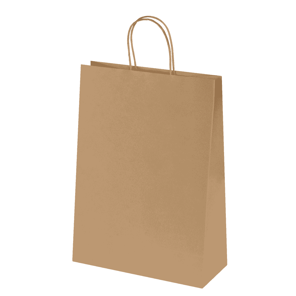 Bags - Ashdown Large Paper Gift Bag with Twisted Handles - Kraft - 150GSM